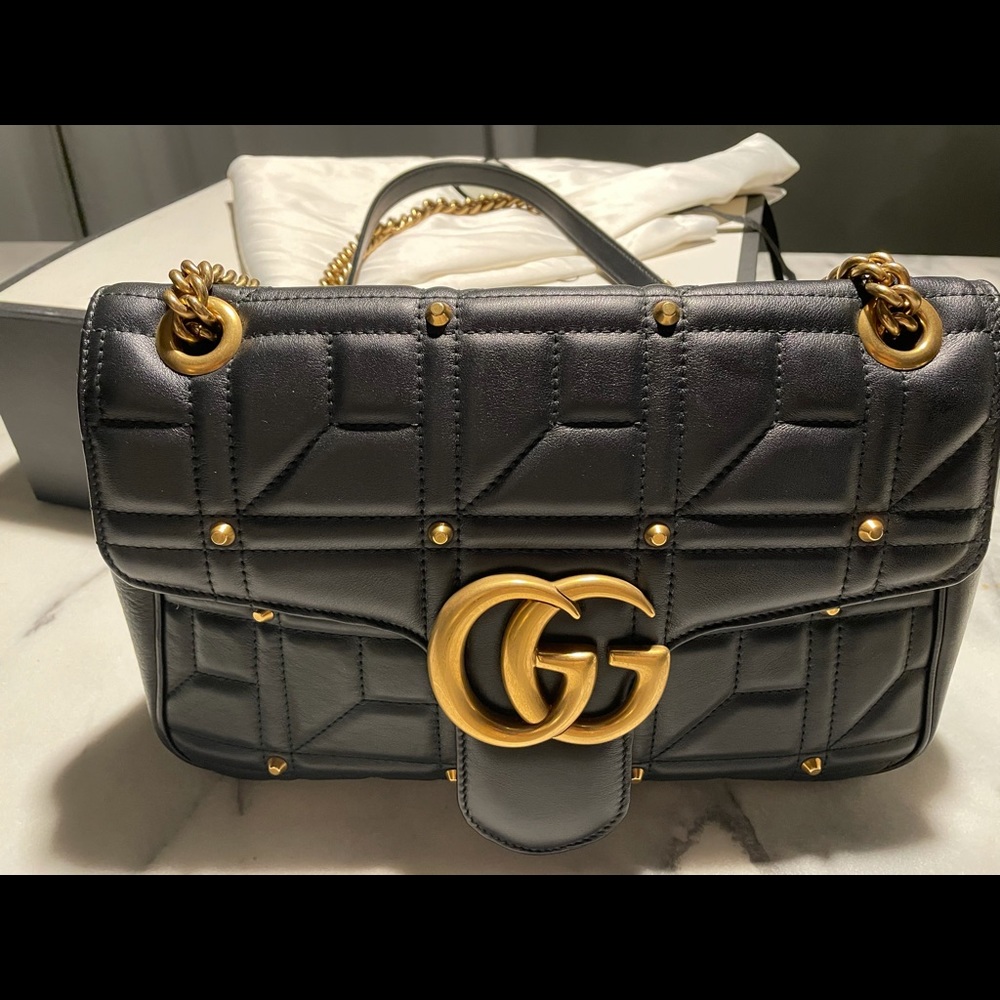 Gucci - Large studded marmont shoulder bag - Picture 6 of 6